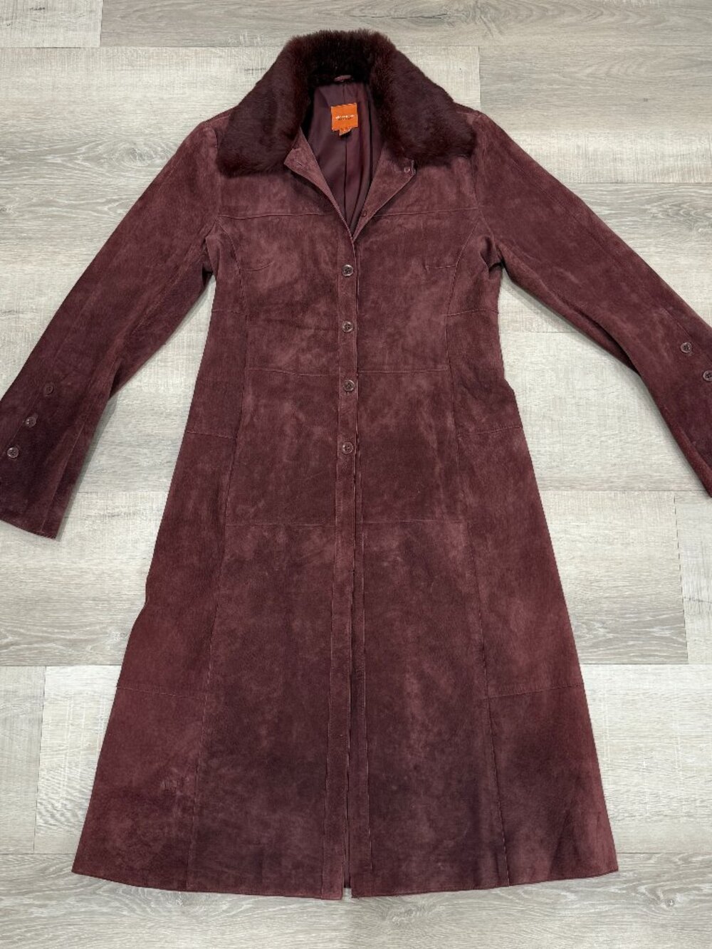 Burgundy Leather Trenchcoat